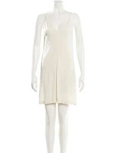 Pre-owned Totême Pointelle Mini Dress In Yellow