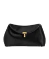 Totême Pony Hair T-lock Clutch In Black