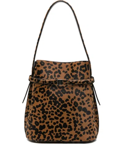Totême Pony Leather Belted Bucket Bag