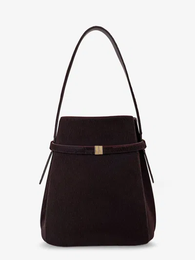 Totême Pony Skin Shoulder Bag With Strap On The Front In Purple