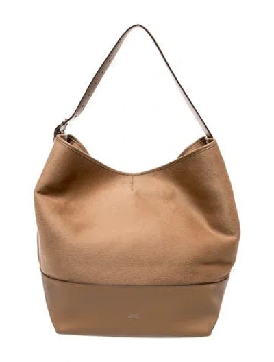 Pre-owned Totême Ponyhair Belted Doublé Tote Bag Large In Neutral