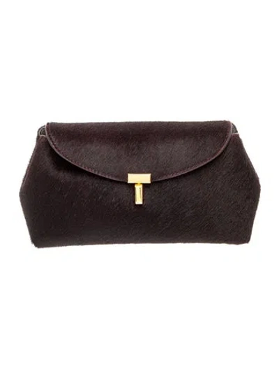 Pre-owned Totême Ponyhair T-lock Mini In Brown