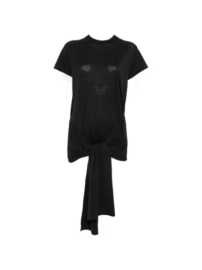 Totême Toteme Pre Cotton Blend Tie Waist Top In Black