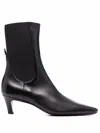 Totême The Mid Heel Calfskin Ankle Boots In Black