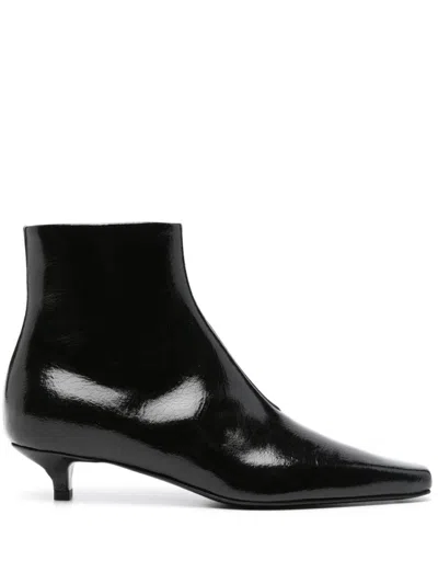 Toteme Pre Leather Heel Boots In Black