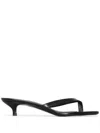 Totême Toteme Pre Leather Heeled Flip Flops In Black