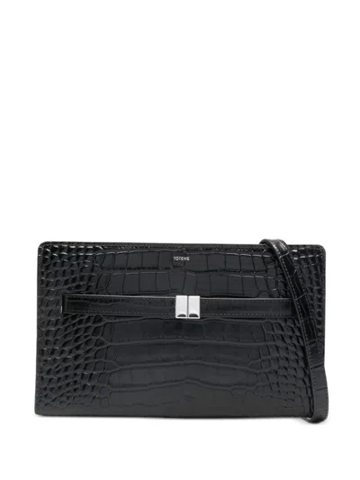 Totême Toteme Pre Leather Mini Crossbody Bag In Black