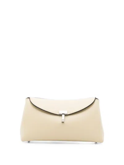 Totême Toteme Pre T Lock Mini Leather Clutch In Neutral