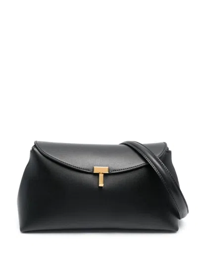 Totême Toteme Pre T Lock Leather Clutch In Black