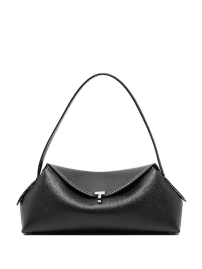 Totême Toteme Pre T Lock Leather Shoulder Bag In Black