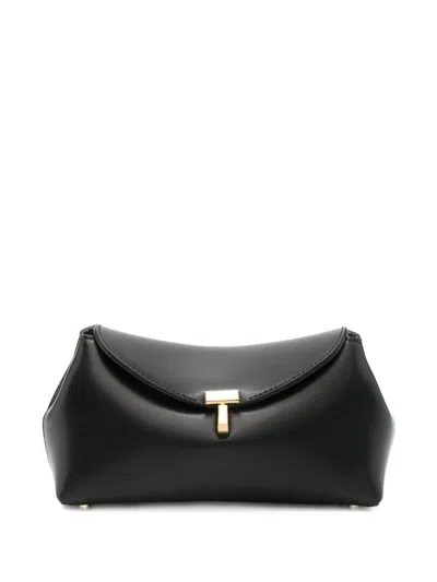 Totême Toteme Pre T Lock Mini Leather Clutch In Black
