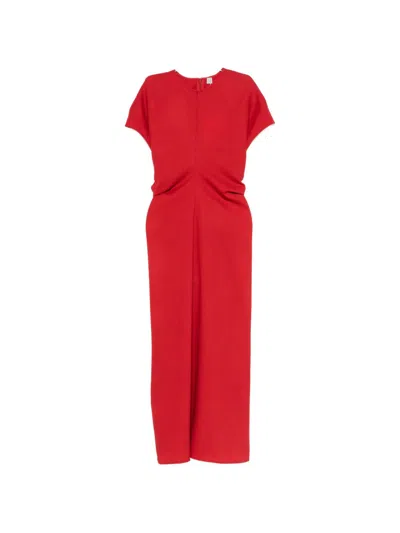 Totême Toteme Pre Wool Long Dress In Red