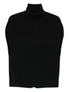 Totême Wool Turtleneck Vest Layered Design In Black