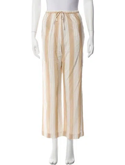 Pre-owned Totême Press-creased Drawstring Trousers Wide Leg Pants In Neutral