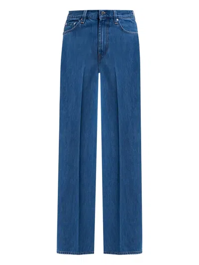 Totême Pressed-crease Wide-leg Jeans In Blue