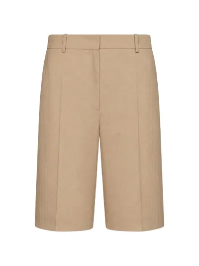 Totême Pressed-crease Straight-leg Shorts In Brown