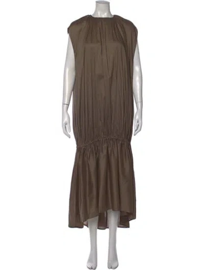 Pre-owned Totême 'pretoria' Long Dress In Neutral