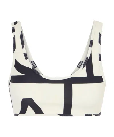 Totême Monogram Printed Bikini Top In Black