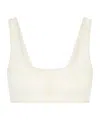 Totême Monogram Printed Bikini Top In White