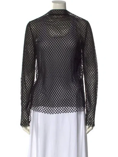 Pre-owned Totême Printed Mock Neck Blouse In Black