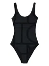 Totême Toteme Monogram Swimsuit In Black
