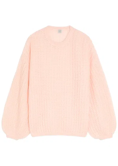 Totême Toteme Puffed Mohair-blend Cardigan In Pink