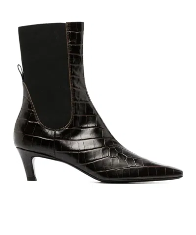 Totême Pull-up Ankle Boots In Black