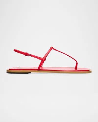 TOTÊME PURIST T-STRAP NAPPA LEATHER SANDALS