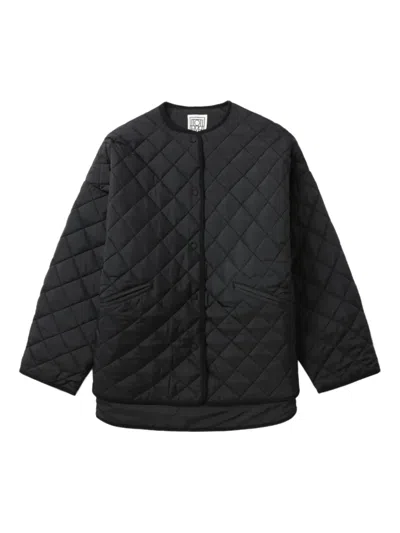 Totême Quilted Button-fastening Jacket In Black