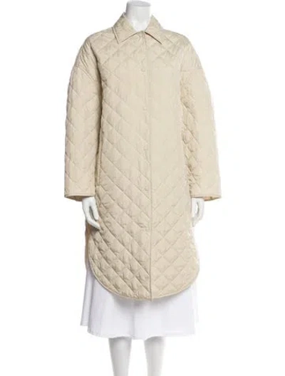 Pre-owned Totême Quilted Cocoon Coat In Yellow