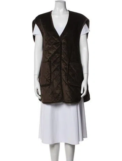 Pre-owned Totême Quilted Cord Vest Corduroy Vest In Brown