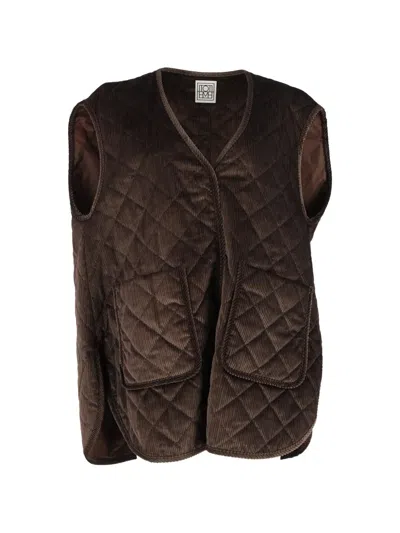 Pre-owned Totême Quilted Corduroy Vest In Brown
