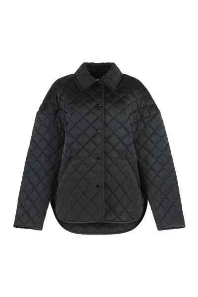 Totême Quilted Jacket With Elegant Collar In Black