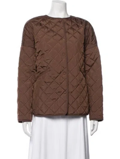 Pre-owned Totême Quilted Jacket Down Coat In Brown