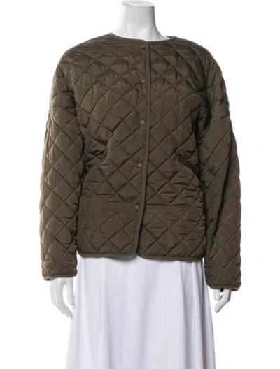 Pre-owned Totême Quilted Jacket Jacket In Green