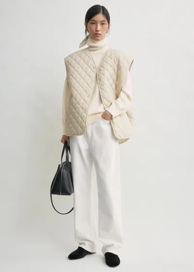 Totême Quilted Vest Ecru In White