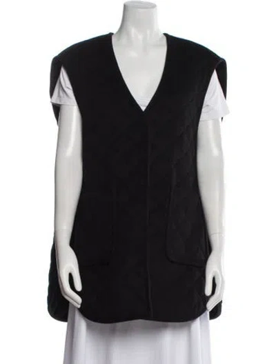 Pre-owned Totême Quilted Wool Vest Wool Vest In Black