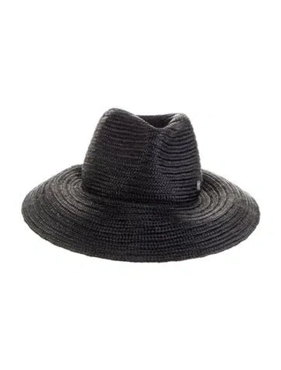 Pre-owned Totême Raffia Sun Hat In Black