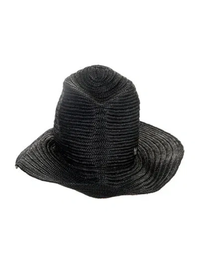 Pre-owned Totême Raffia Sun Hat In Black