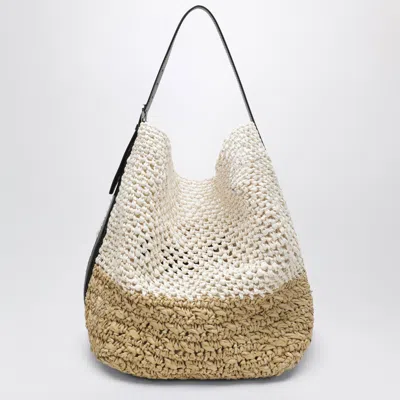 Totême Toteme Raffia Tote Bag With Belt Detail In Beige