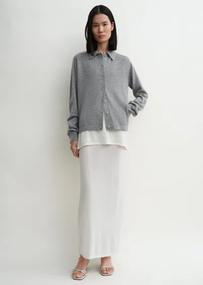 Totême Raglan-sleeve Cashmere Cardigan Grey Melange In Gray