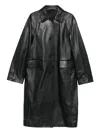 Totême Raglan-sleeves Leather Coat In Black