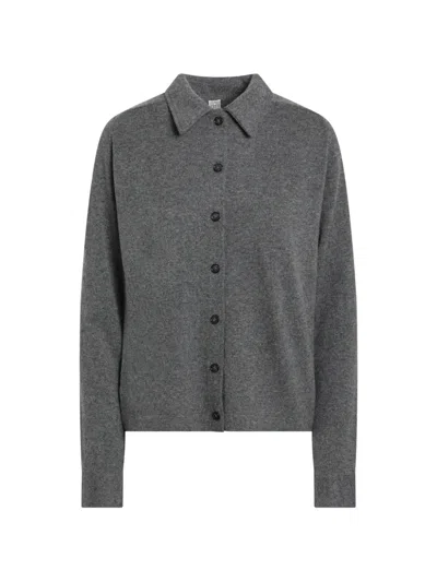 Totême Raglan-sleeve Cashmere Cardigan In Gray