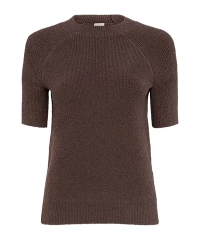 Totême Raglan-sleeve Terry Knit T-shirt In Brown