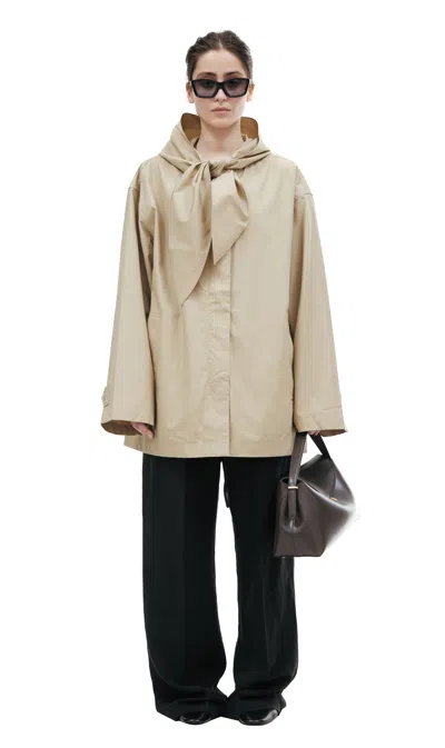 Totême Raincoat With A Hood In Neutral