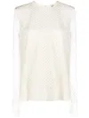 Totême Raw-cut Mesh-design Longsleeved Top In Neutrals