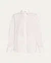 Totême Raw-edge Raglan-sleeve Button-down Shirt In White