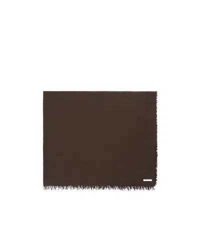 Totême Raw Edge Scarf In Brown
