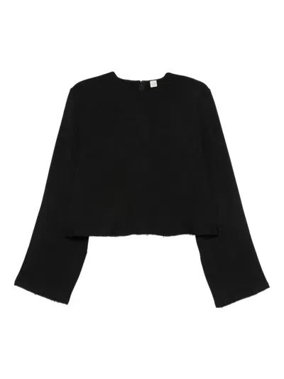 Totême Bluse Mit Offenem Saum In Black
