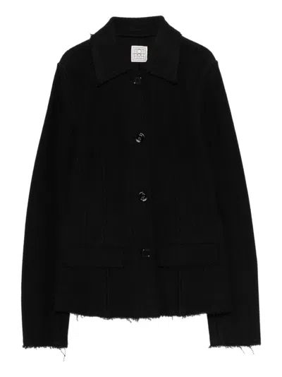 Totême Toteme Raw Hem Cotton Jacket In Black